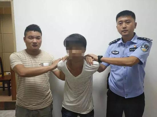 ▲犯罪嫌疑人被抓获。灵山警方供图