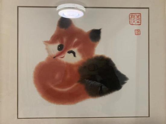 胡进庆退休后将大量时间投入到拉毛画创作中,上面三幅都是他的画作
