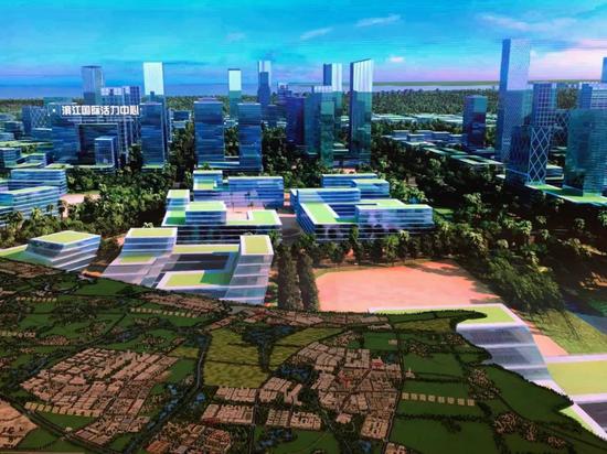 海口江东新区规划落地,日前首宗土地成功挂牌出让。中新社 吴天军 摄
