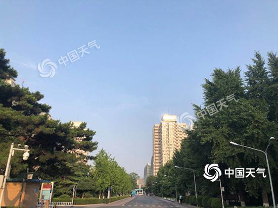 今天早晨,北京海淀区天气晴朗。