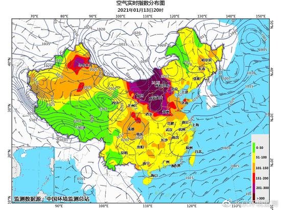 1月11-14日区域部分城市PM10小时浓度演变