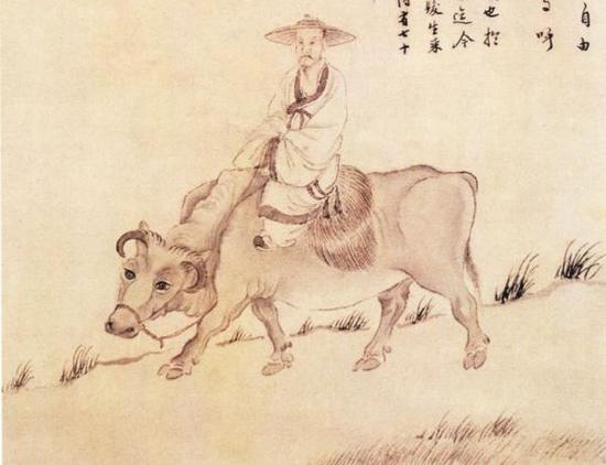 王翚像 取自故宫博物院藏清杨晋《画石谷骑牛像》轴(局部)