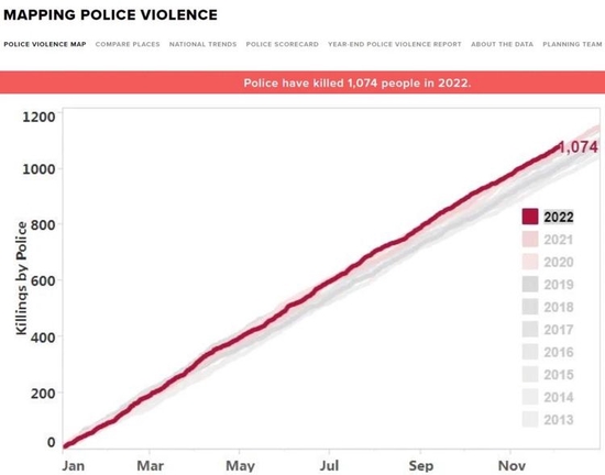 “警察暴力地图”网站数据截图
