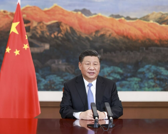  ↑2020年11月27日，国家主席习近平在第十七届中国—东盟博览会和中国—东盟商务与投资峰会开幕式上致辞。