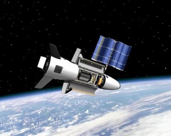 ▲资料图片:美军X-37B空天飞机在轨运行想象图