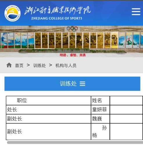 官网显示,孙杨任训练处副处长。图片来源:浙江体职院官网 官网显示,孙杨任训练处副处长。图片来源:浙江体职院官网
