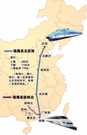 珠海首开直达北京桂林动车组|珠海|高铁