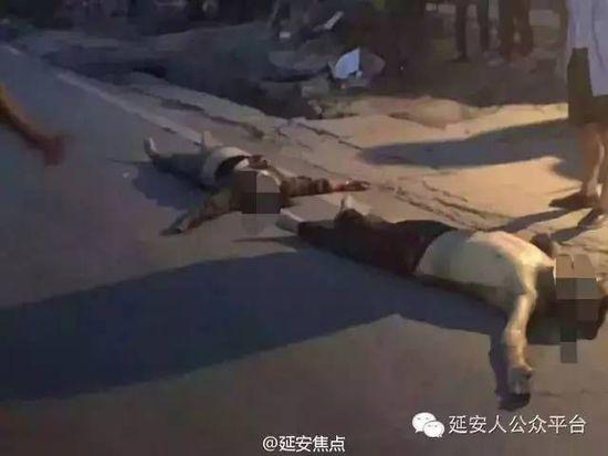陕西省延长县一出租车坠河 造成5人死亡