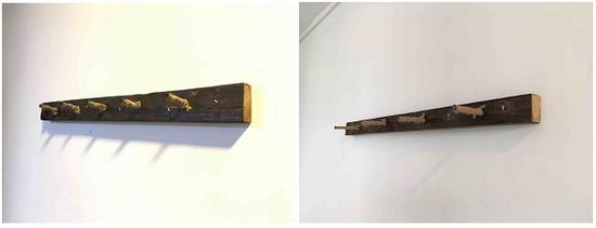 东院弥香客栈衣钩(左图) 玉山居客栈房间衣钩(右图)