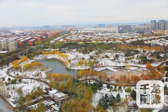 雪后的北京亦庄，融自然与现代和谐为一