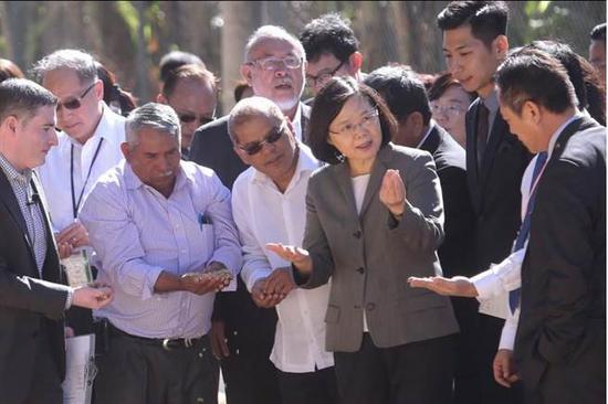 台湾地区领导人蔡英文在萨尔瓦多访问(图片来源：“中时电子报”)