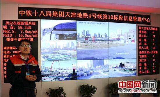 中铁十八局集团天津地铁4号线第10标段信息管理中心。中国网 李福森 摄