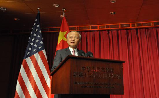 24日晚，中国驻美大使馆举行春节招待会