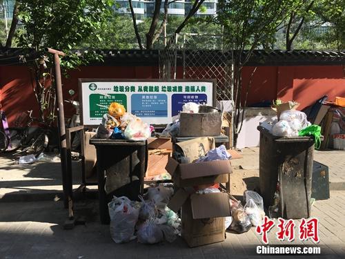 资料图:北京农光里小区内垃圾随意堆放。汤琪 摄