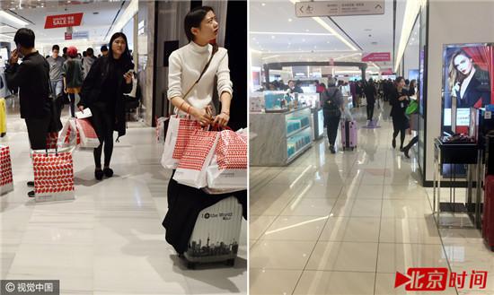 首尔乐天免税店去年11月中旬和今年3月10日对比。 