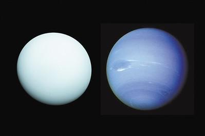 天王星（左）和海王星（右）合成图