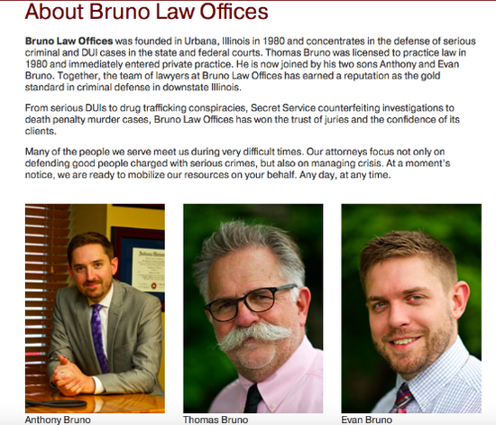 Tom Bruno所在的律所Bruno law Office的官方介绍资料(官网截图)