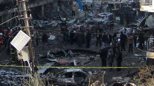 2011年12月22日巴格达连环爆炸案现场，巴格达迪的“基地”组织伊拉克分支宣布对此负责