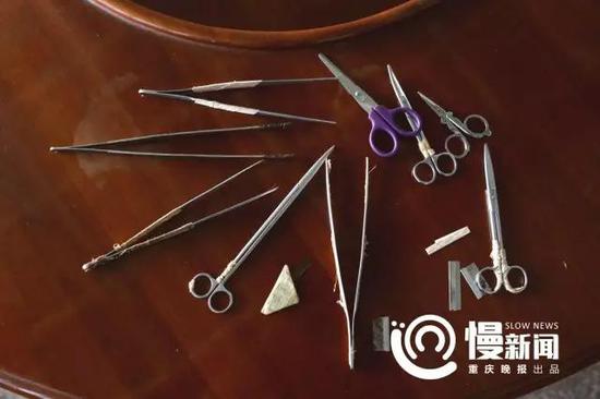 ▲民警收缴的种种作案工具