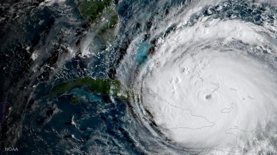  飓风“艾玛”正向美国佛罗里达州逼近。（图片来源：路透社） 