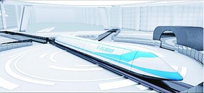 “高速飞行列车”模拟图。资料图片