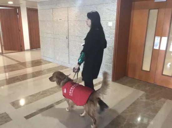 徐清在中国盲文图书馆参加心理学培训班,下课