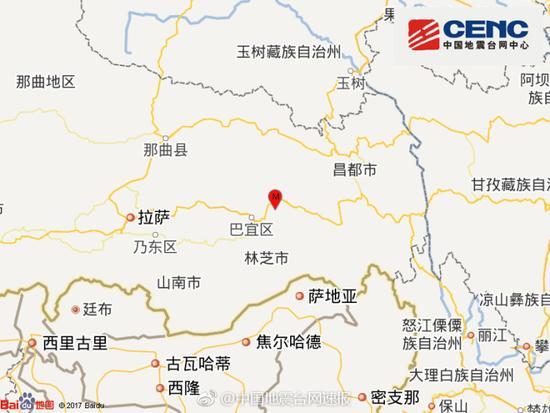 西藏林芝市巴宜区发生3.1级地震 震源深度5千米