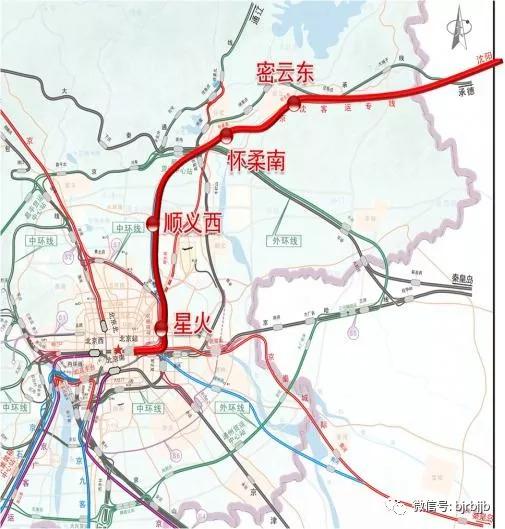 京沈高铁北京段线路图