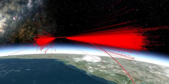 印度反卫星导弹试验造成的空间碎片模拟画面 来源：美国商业内幕网站