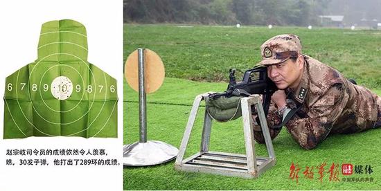 赵宗岐司令员在进行射击训练。 图片来源:中国军网