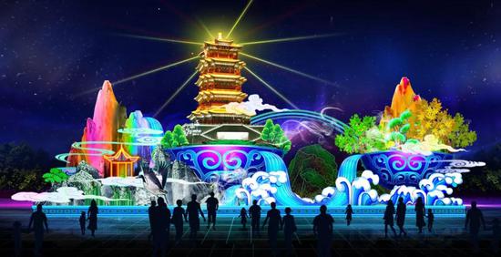 “京西永定楼”灯组效果图