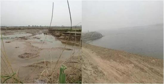 陕西黄河湿地原状与现状(从左到右)