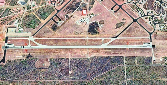 谷歌地球拍摄的澳大利亚廷德尔空军基地目前的配置
