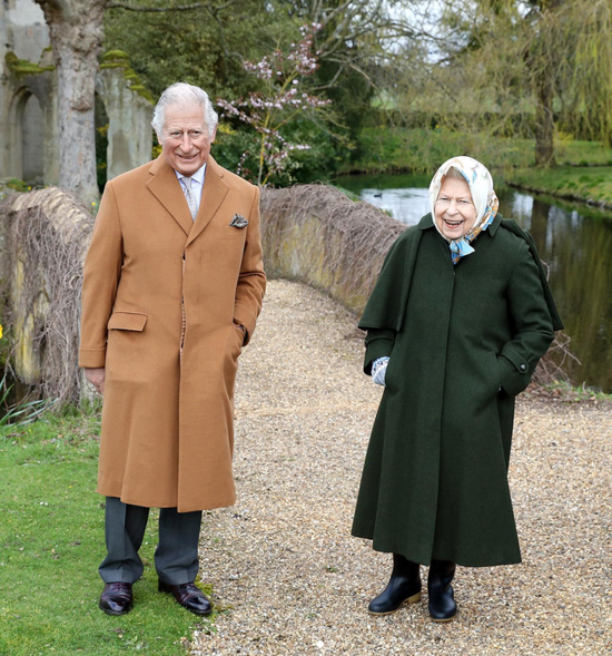 2021年4月，查尔斯王子和伊丽莎白女王。