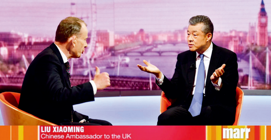 ·2020年7月19日,刘晓明接受英国广播公司安德鲁·马尔访谈。