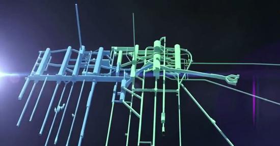 (图为816核工程内部的导洞、隧道、竖井)