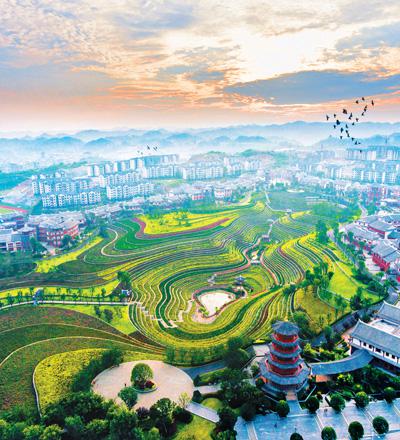 贵州省大方县易地扶贫搬迁安置区奢香古镇。 罗大富摄(人民视觉)