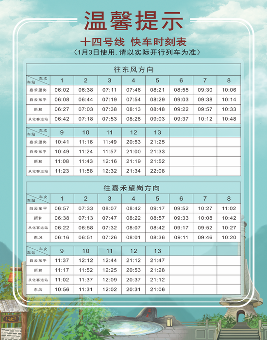 广州地铁最新提醒:十四号线和二十一号线有调整!收藏