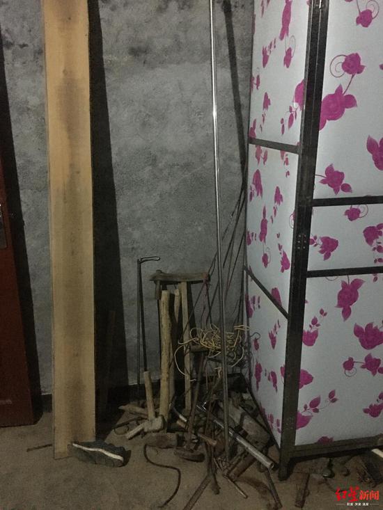 △ 朱某贵生前使用的工具。罗敏摄