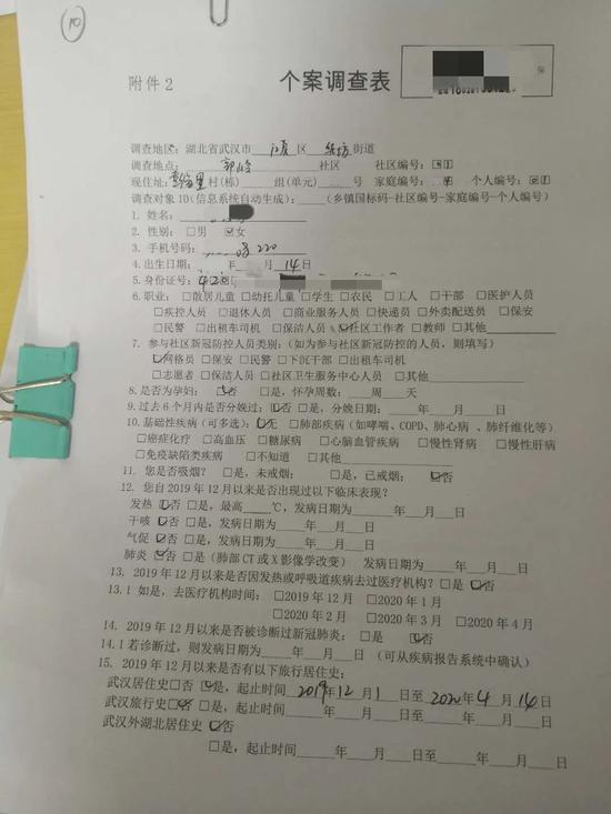 介入观察的住民必要填写《个案观察表》举行建档。受访者供图