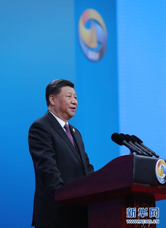 （图：4月26日，国家主席习近平在北京出席第二届“一带一路”国际合作高峰论坛开幕式，并发表题为《齐心开创共建“一带一路”美好未来》的主旨演讲。来源：新华网）
