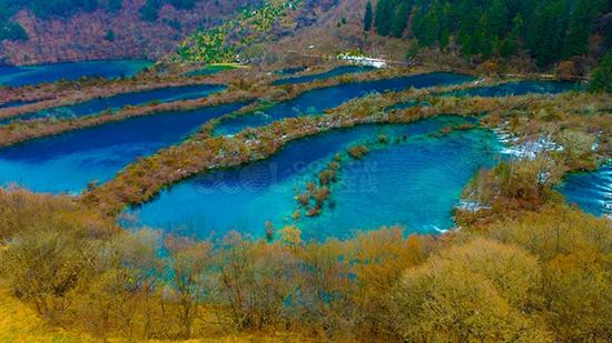 九寨沟冬日航拍:壮美景色依旧! 四川在线 图