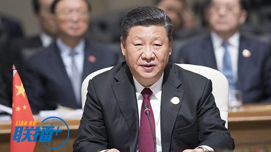 7月26日,习近平在金砖国家领导人第十次会晤上发表题为《让美好愿景变为现实》的重要讲话。图片来源:新华社