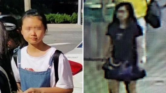 △左为失踪中国女孩，右为亚裔女性嫌疑人（警方供图）