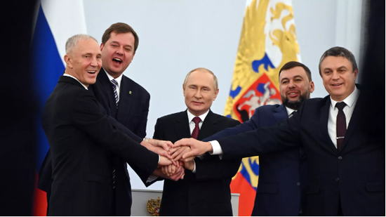 顿涅茨克等四地加入俄罗斯联邦条约获得签署。 图源：sputnik