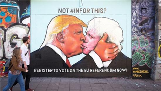 2016年英国街头号召反脱欧者参加公投的涂鸦