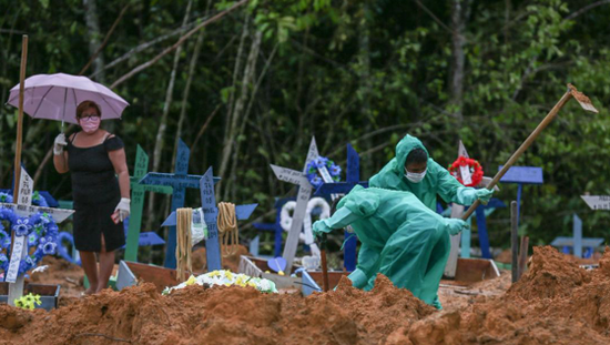 巴西新冠肺炎死亡病例已增至9146例(图源:报道视频截图)