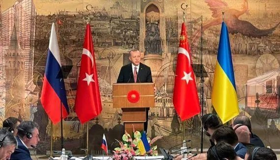 土耳其总理埃尔多安在俄乌谈判现场