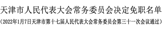 马顺清被免去天津市副市长职务