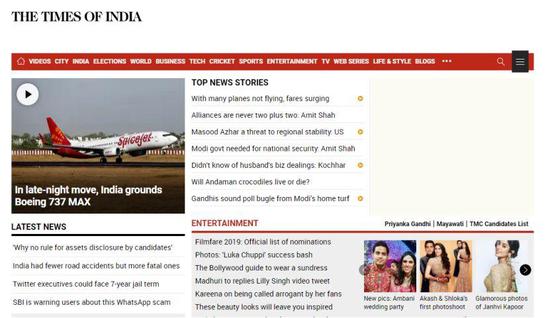 《印度时报》：在深夜行动中，印度宣布停飞波音737MAX